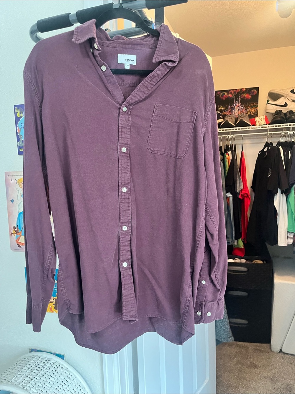 Sonoma Goods for Life burgundy button-up shirt